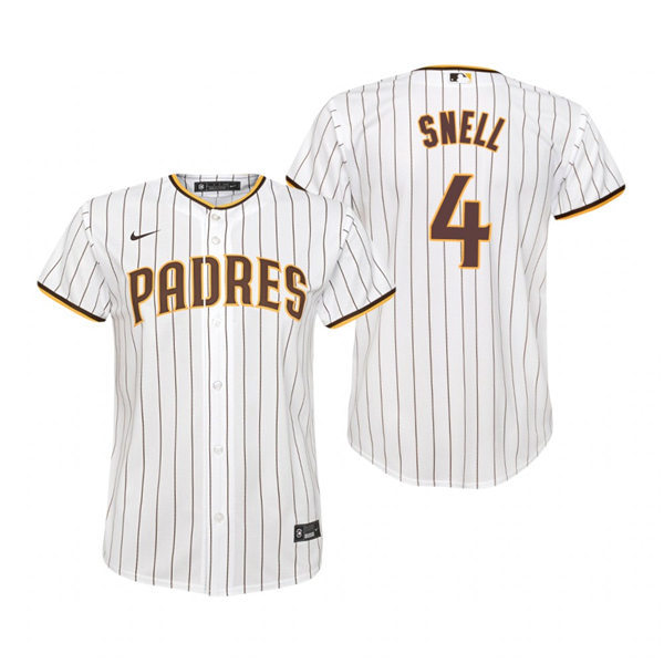 Youth San Diego Padres #4 Blake Snell Nike White Brown Home CooBase Stitched MLB Jersey Youth San Diego Padres #4 Blake Snell Nike White Brown Home CooBase Stitched MLB Jersey