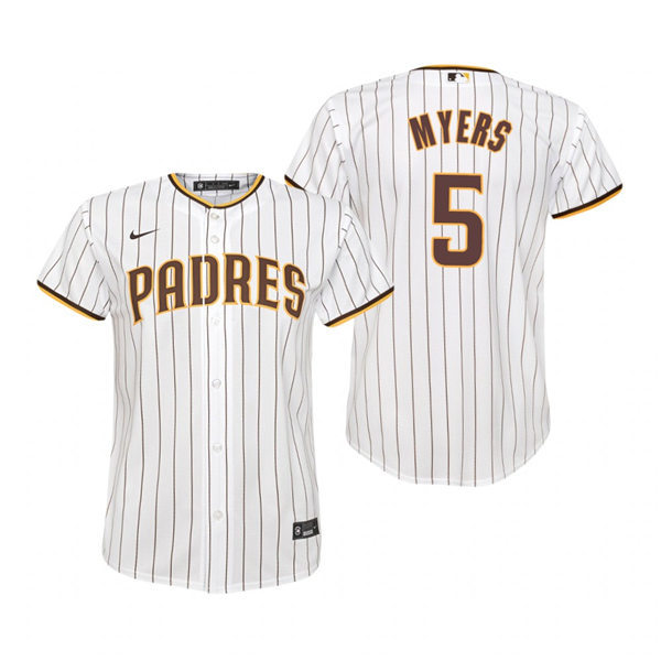 Youth San Diego Padres #5 Wil Myers Nike White Brown Home CooBase Stitched MLB Jersey