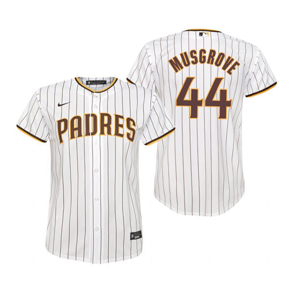 Youth San Diego Padres #44 Joe Musgrove Nike White Brown Home CooBase Stitched MLB Jersey