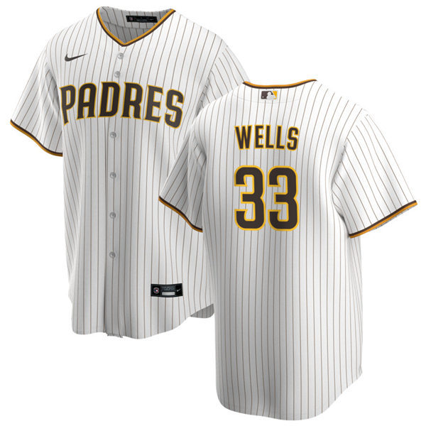 Youth San Diego Padres Retired Player #33 David Wells Nike White Brown Home CooBase Stitched MLB Jersey