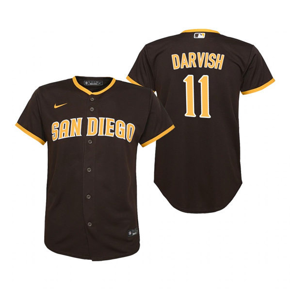 Youth San Diego Padres #11 Yu Darvish Nike Brown Road CoolBase Baseball Jersey Youth San Diego Padres #11 Yu Darvish Nike Brown Road CoolBase Baseball Jersey