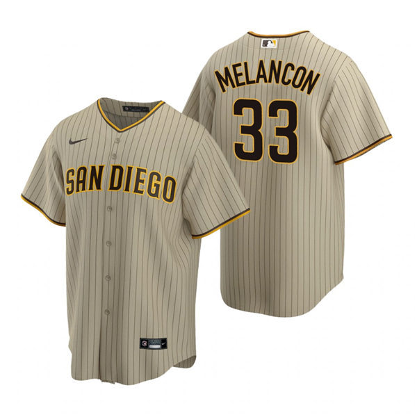 Womens San Diego Padres #33 Mark Melancon Nike Tan Brown Alternate Coo Base Stitched MLB Jersey