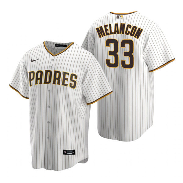 Womens San Diego Padres #33 Mark Melancon Nike White Brown Home Stitched Jersey