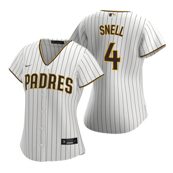 Womens San Diego Padres #4 Blake Snell Nike White Brown Home Coo Base Stitched MLB Jersey