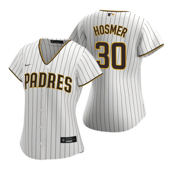 Womens San Diego Padres #30 Eric Hosmer Nike White Brown Home Coo Base Stitched MLB Jersey