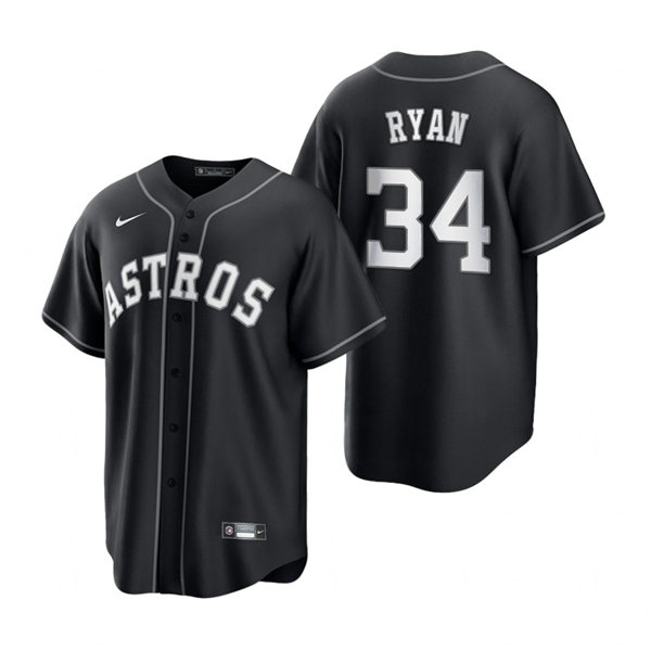 Mens Houston Astros #34 Nolan Ryan Nike 2021 Black Fashion Jersey