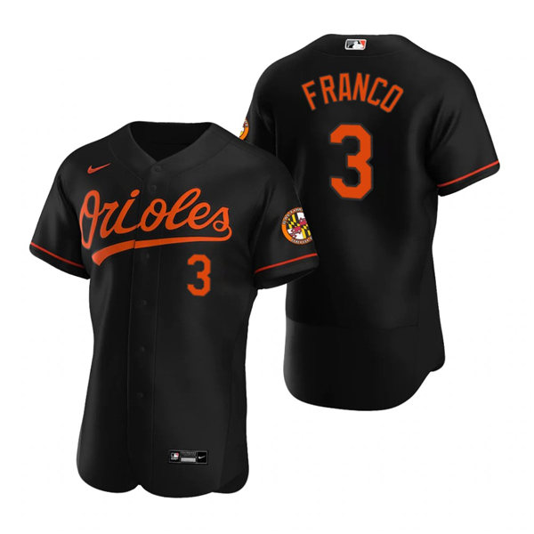 Mens Baltimore Orioles #3 Maikel Franco Nike Black Alternate Flexbase Jersey
