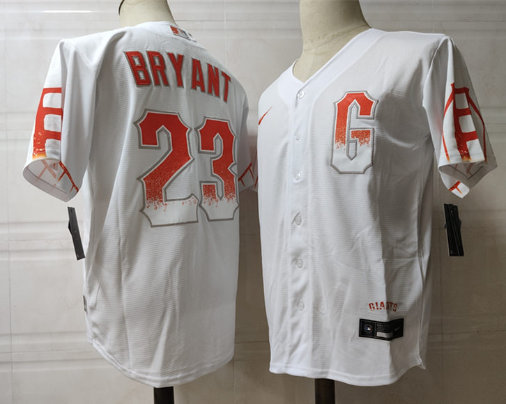 Mens San Francisco Giants #23 Kris Bryant Nike White 2021 San Francisco City Connect Jersey
