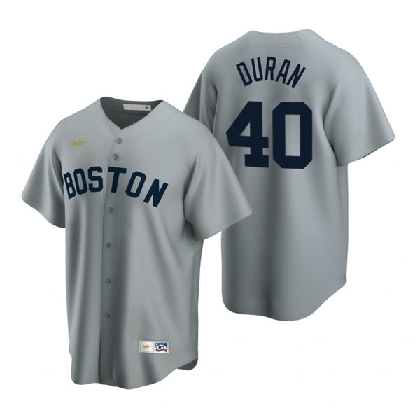 Mens Boston Red Sox #40 Jarren Duran Nike Gray Cooperstown Collection Jersey