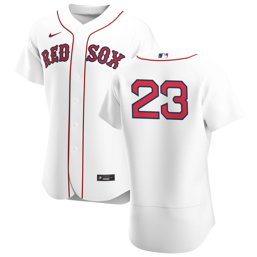 Mens Boston Red Sox #23 Travis Shaw Nike White Home FlexBase Jersey