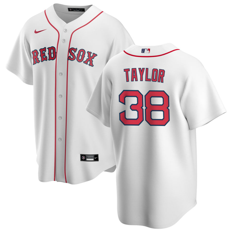 Mens Boston Red Sox #38 Josh Taylor Nike White Home with Name Cool Base Jersey