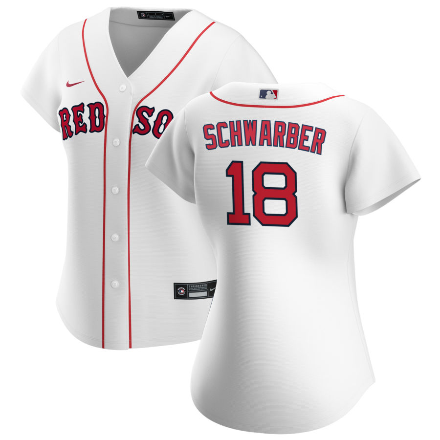Womens Boston Red Sox #18 Kyle Schwarber Nike White Home Jersey