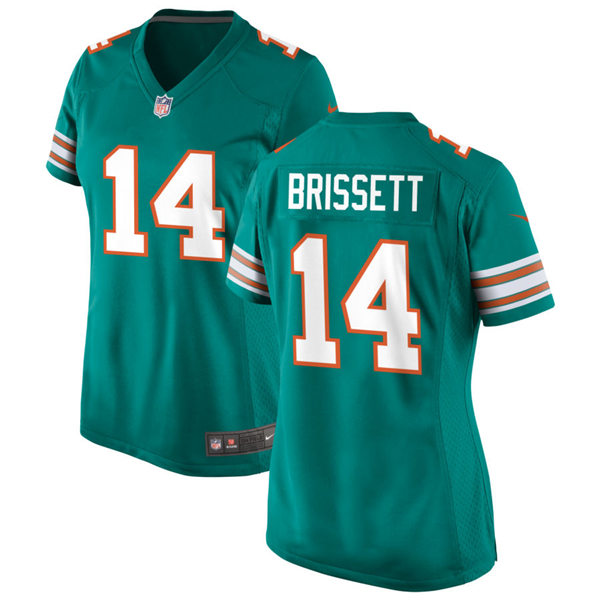 Womens Miami Dolphins #14 Jacoby Brissett Nike Aqua Retro Alternate Vapor Limited Jersey