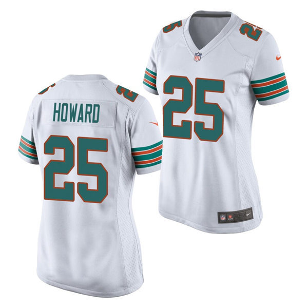 Womens Miami Dolphins #25 Xavien Howard Nike White Retro Alternate Vapor Limited Jersey