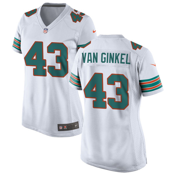 Womens Miami Dolphins #43 Andrew Van Ginkel Nike White Retro Alternate Vapor Limited Jersey