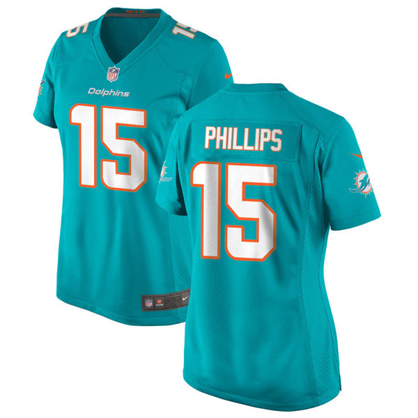 Womens Miami Dolphins #15 Jaelan Phillips Nike Aqua Vapor Limited Jersey Womens Miami Dolphins #15 Jaelan Phillips Nike Aqua Vapor Limited Jersey