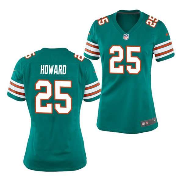 Womens Miami Dolphins #25 Xavien Howard Nike Aqua Retro Alternate Vapor Limited Jersey Womens Miami Dolphins #25 Xavien Howard Nike Aqua Retro Alternate Vapor Limited Jersey