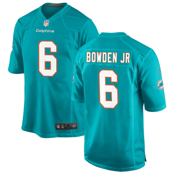 Mens Miami Dolphins #6 Lynn Bowden Jr Nike Aqua Vapor Limited Jersey