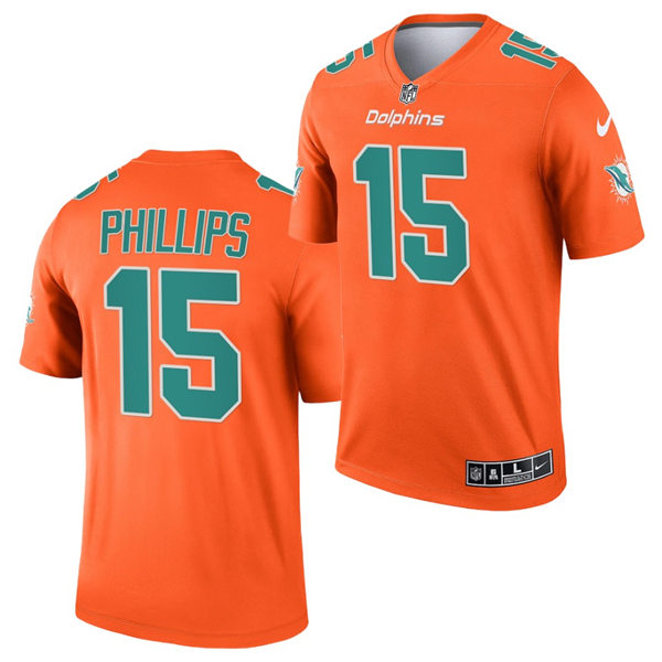 Mens Miami Dolphins #15 Jaelan Phillips Nike Orange 2021 Inverted Legend Jersey