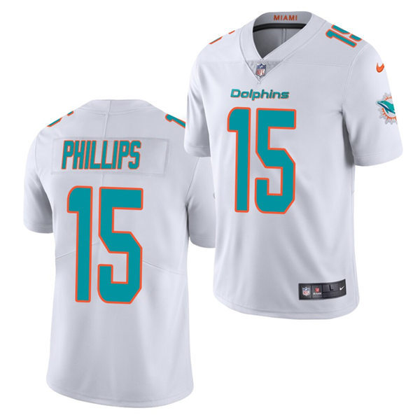 Mens Miami Dolphins #15 Jaelan Phillips Nike White Vapor Limited Jersey