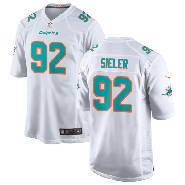 Mens Miami Dolphins #92 Zach Sieler Nike White Vapor Limited Jersey