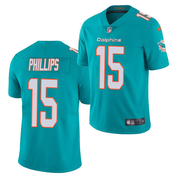 Mens Miami Dolphins #15 Jaelan Phillips Nike Aqua Vapor Limited Jersey