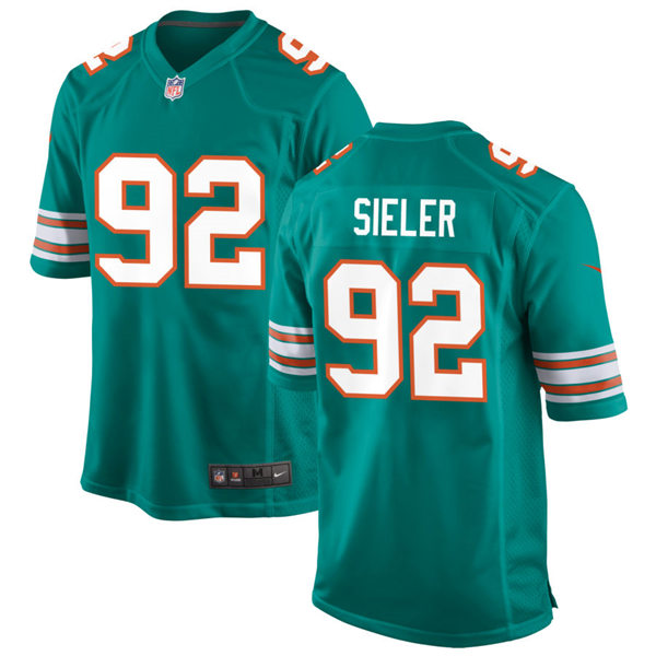 Mens Miami Dolphins #92 Zach Sieler Nike Aqua Retro Alternate Vapor Limited Jersey