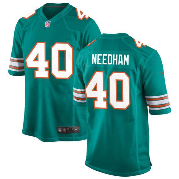 Mens Miami Dolphins #40 Nik Needham Nike Aqua Retro Alternate Vapor Limited Jersey
