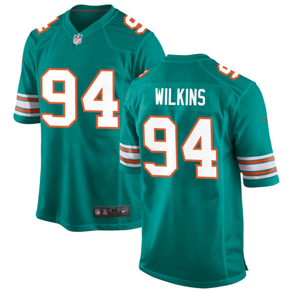 Mens Miami Dolphins #94 Christian Wilkins Nike Aqua Retro Alternate Vapor Limited Jersey