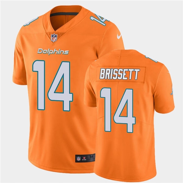 Mens Miami Dolphins #14 Jacoby Brissett Nike Orange Color Rush Limited Jersey