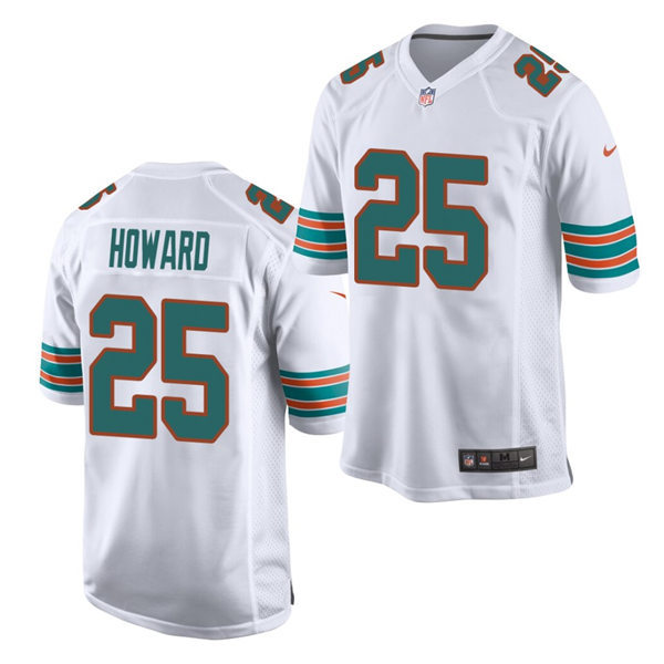 Mens Miami Dolphins #25 Xavien Howard Nike White Retro Alternate Vapor Limited Jersey