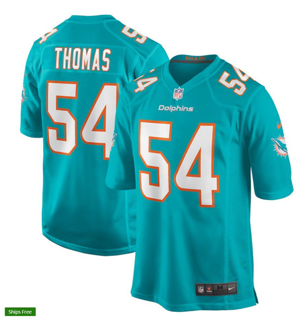Mens Miami Dolphins Retired Player #54 Zach Thomas Nike Aqua Vapor Limited Jersey