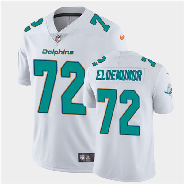 Mens Miami Dolphins #72 Jermaine Eluemunor Nike White Vapor Limited Jersey