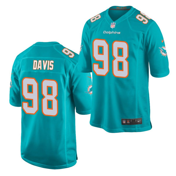 Mens Miami Dolphins #98 Raekwon Davis Nike Aqua Vapor Limited Jersey