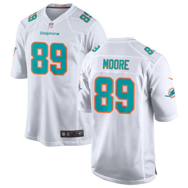 Mens Miami Dolphins Retired Player #89 Nat Moore Nike White Vapor Limited Jersey