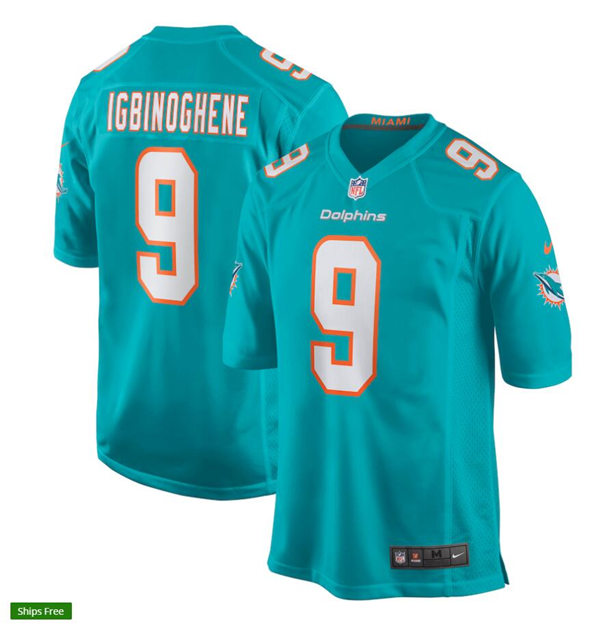 Mens Miami Dolphins #9 Noah Igbinoghene Nike Aqua Vapor Limited Jersey