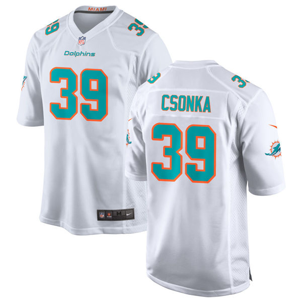 Mens Miami Dolphins Retired Player #39 Larry Csonka Nike White Vapor Limited Jersey