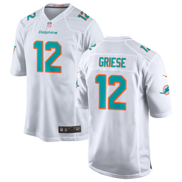 Mens Miami Dolphins Retired Player #12 Bob GrieseNike White Vapor Limited Jersey