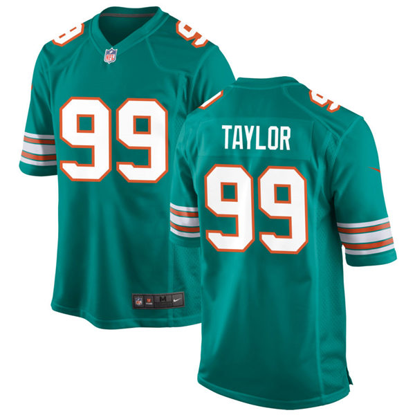 Mens Miami Dolphins Retired Player #99 Jason Taylor Nike Aqua Retro Alternate Vapor Limited Jersey