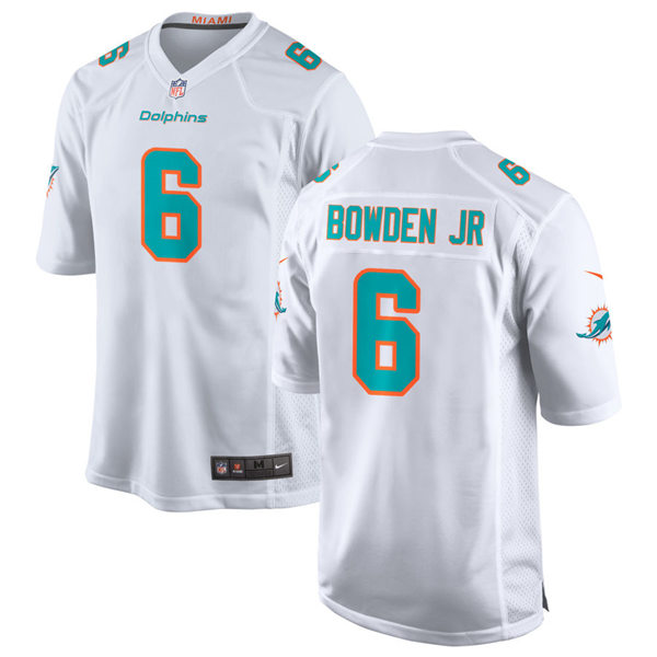 Youth Miami Dolphins #6 Lynn Bowden Nike White Vapor Limited Jersey