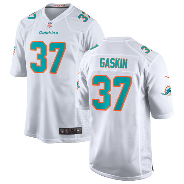 Youth Miami Dolphins #37 Myles Gaskin Nike White Vapor Limited Jersey