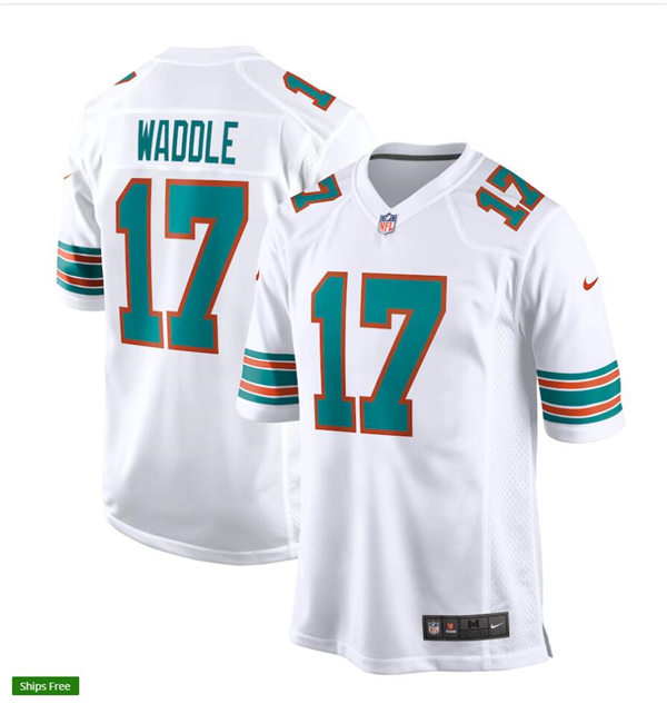 Youth Miami Dolphins #17 Jaylen Waddle Nike White Retro Alternate Vapor Limited Jersey Youth Miami Dolphins #17 Jaylen Waddle Nike White Retro Alternate Vapor Limited Jersey