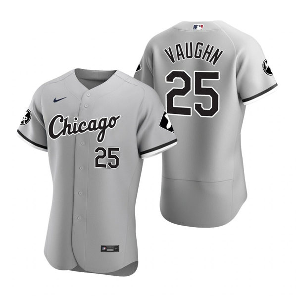 Mens Chicago White Sox #25 Andrew Vaughn Nike Gray Road FlexBase Jersey