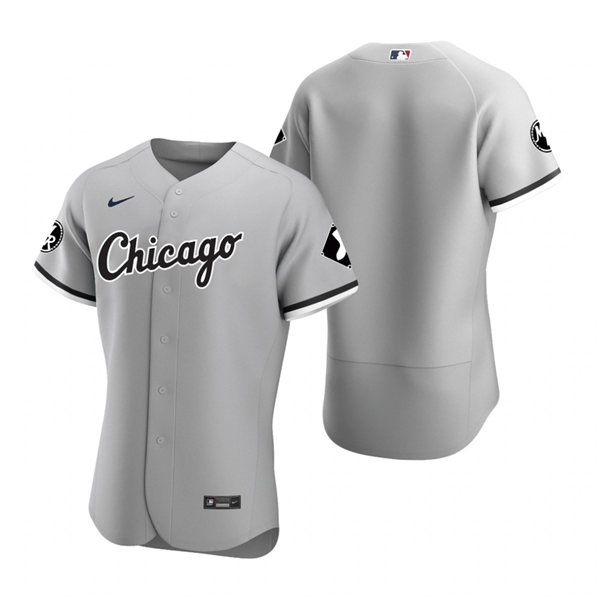 Mens Chicago White Sox Blank Nike Gray MR Patch Authentic Team Jersey Mens Chicago White Sox Blank Nike Gray MR Patch Authentic Team Jersey