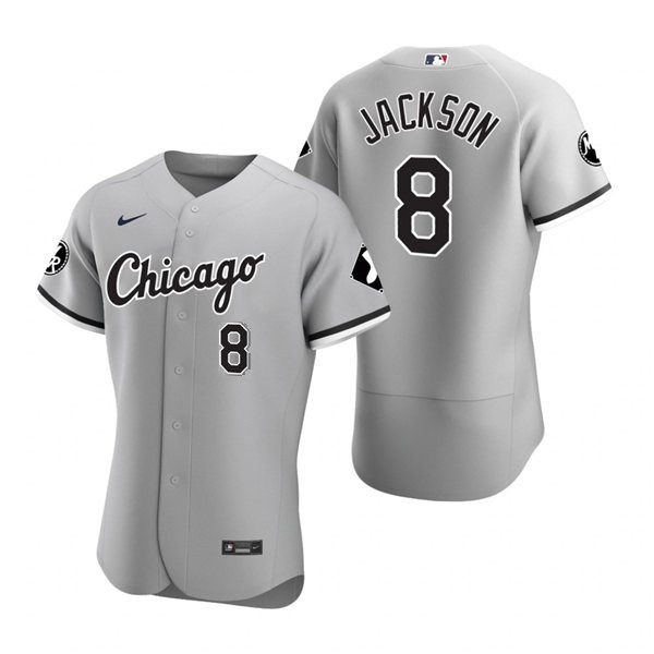 Mens Chicago White Sox #8 Bo Jackson Nike Gray Road FlexBase Jersey