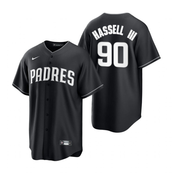 Mens San Diego Padres #90 Robert Hassell III Nike 2021 Black Fashion Jersey
