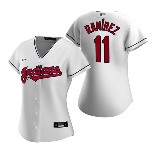 Womens Cleveland Indians #11 Jose Ramirez Nike Home White Cool Base Jersey Womens Cleveland Indians #11 Jose Ramirez Nike Home White Cool Base Jersey