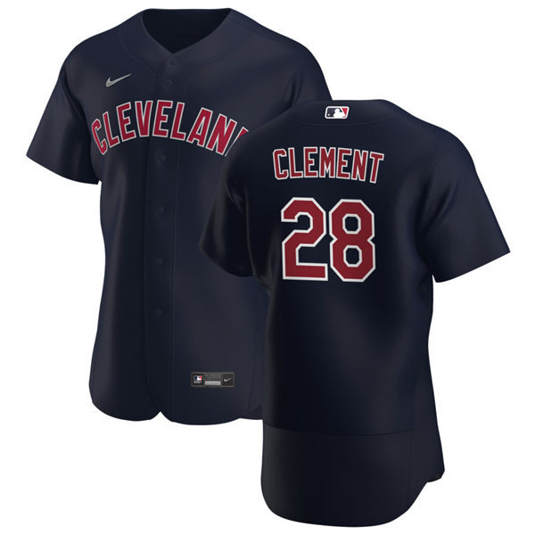 Mens Cleveland Indians #28 Ernie Clement Nike Cleveland Navy Alternate FlexBase Jersey Mens Cleveland Indians #28 Ernie Clement Nike Cleveland Navy Alternate FlexBase Jersey