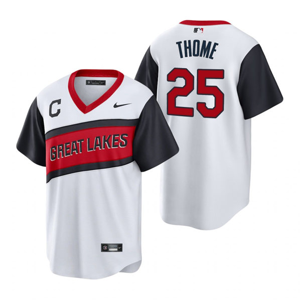 Mens Cleveland Indians #25 Jim Thome Nike White 2021 Little League Classic Jersey Mens Cleveland Indians #25 Jim Thome Nike White 2021 Little League Classic Jersey