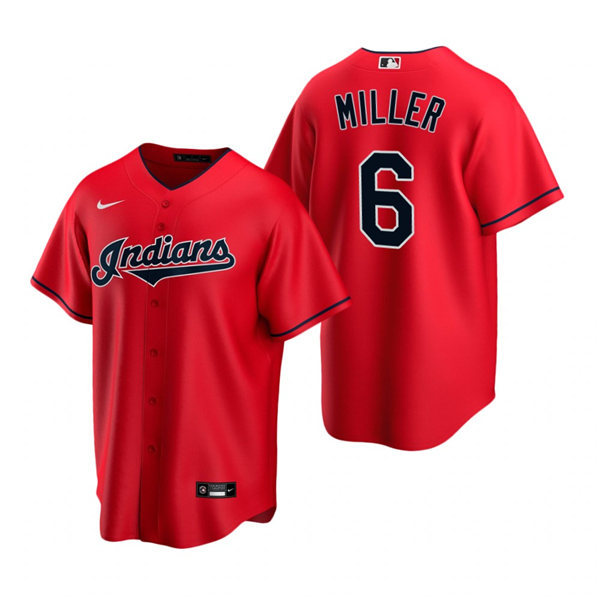 Mens Cleveland Indians #6 Owen Miller Nike Red Alternate Cool Base Jersey